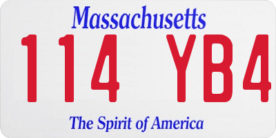 MA license plate 114YB4