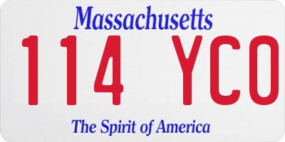 MA license plate 114YC0
