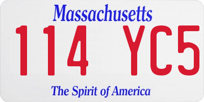 MA license plate 114YC5