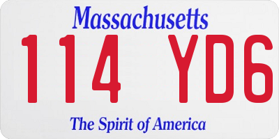 MA license plate 114YD6