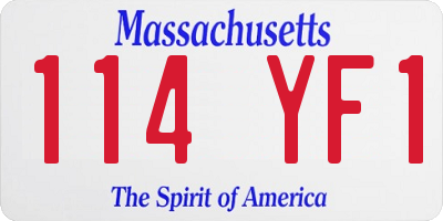 MA license plate 114YF1