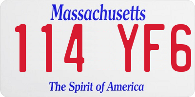 MA license plate 114YF6