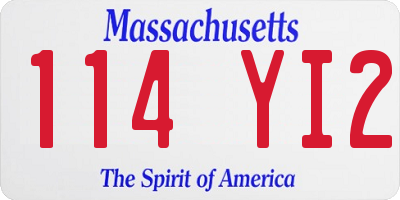 MA license plate 114YI2