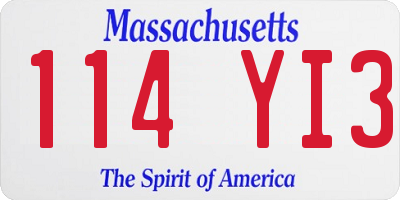 MA license plate 114YI3
