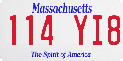 MA license plate 114YI8