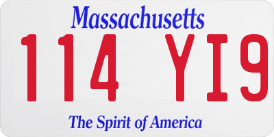 MA license plate 114YI9