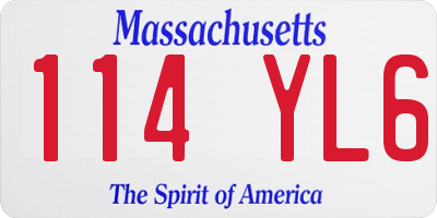 MA license plate 114YL6