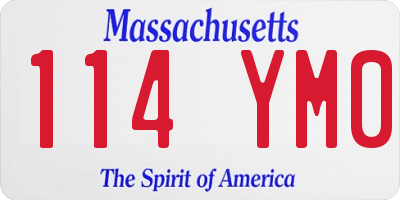 MA license plate 114YM0