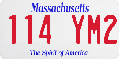 MA license plate 114YM2