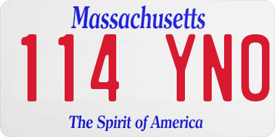 MA license plate 114YN0
