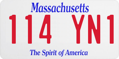 MA license plate 114YN1