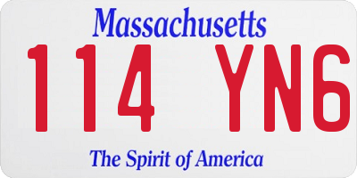 MA license plate 114YN6