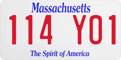 MA license plate 114YO1