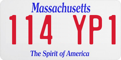 MA license plate 114YP1