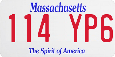 MA license plate 114YP6