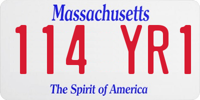 MA license plate 114YR1