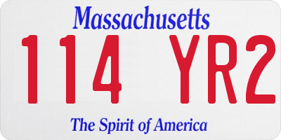 MA license plate 114YR2