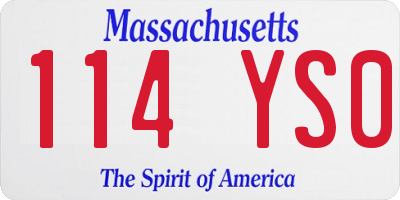 MA license plate 114YS0