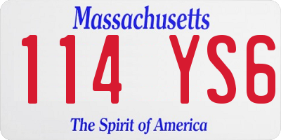 MA license plate 114YS6