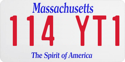 MA license plate 114YT1