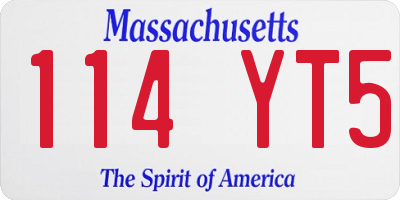 MA license plate 114YT5