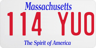 MA license plate 114YU0