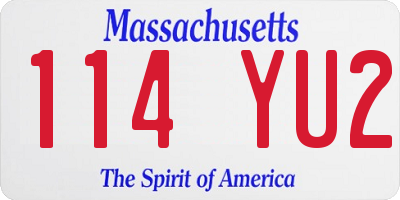 MA license plate 114YU2