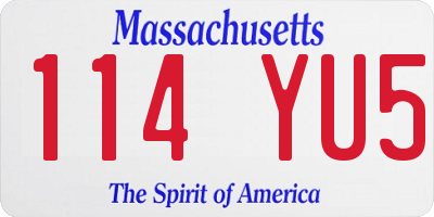 MA license plate 114YU5