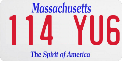 MA license plate 114YU6