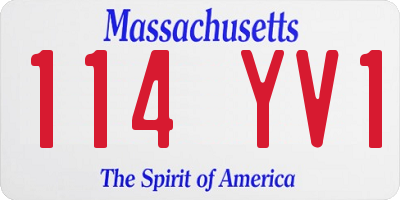MA license plate 114YV1