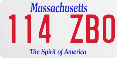 MA license plate 114ZB0