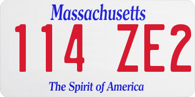 MA license plate 114ZE2