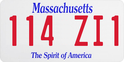 MA license plate 114ZI1