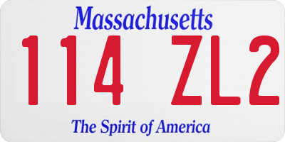 MA license plate 114ZL2