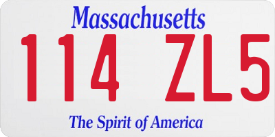 MA license plate 114ZL5