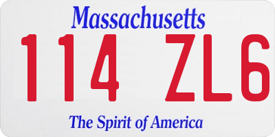 MA license plate 114ZL6
