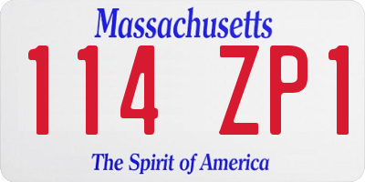 MA license plate 114ZP1