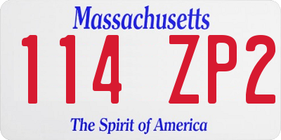MA license plate 114ZP2