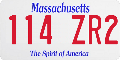 MA license plate 114ZR2