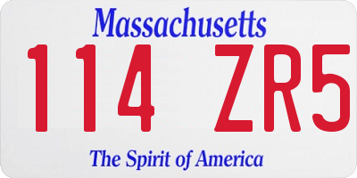 MA license plate 114ZR5