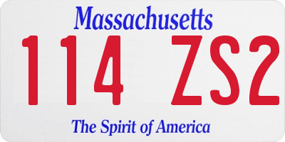 MA license plate 114ZS2