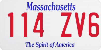 MA license plate 114ZV6