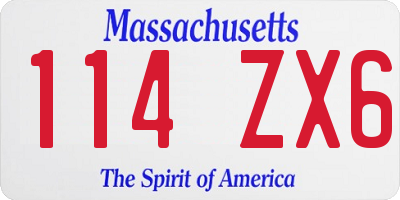 MA license plate 114ZX6