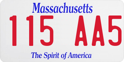 MA license plate 115AA5