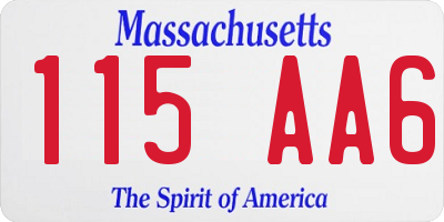 MA license plate 115AA6