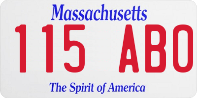 MA license plate 115AB0