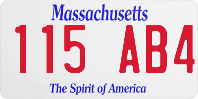 MA license plate 115AB4