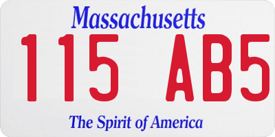 MA license plate 115AB5