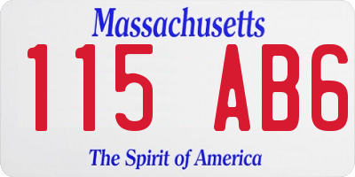 MA license plate 115AB6