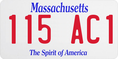 MA license plate 115AC1